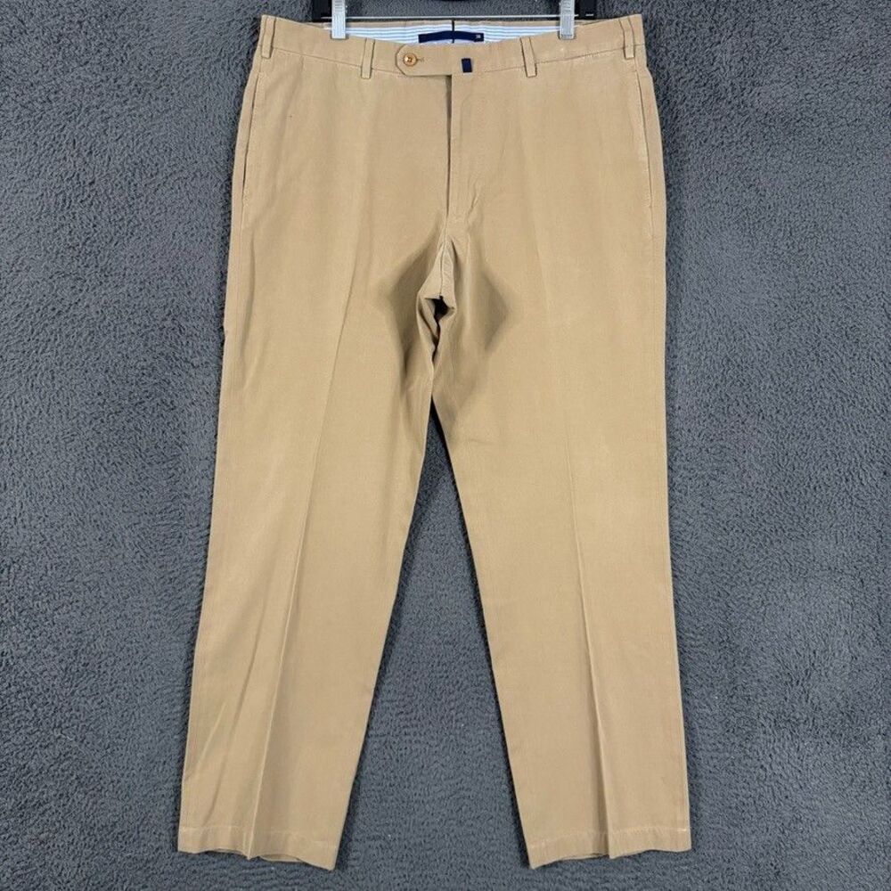 INCOTEX Pants Mens 38 (Fits 36x32) Beige Classic Fit Chinos Preppy Casual